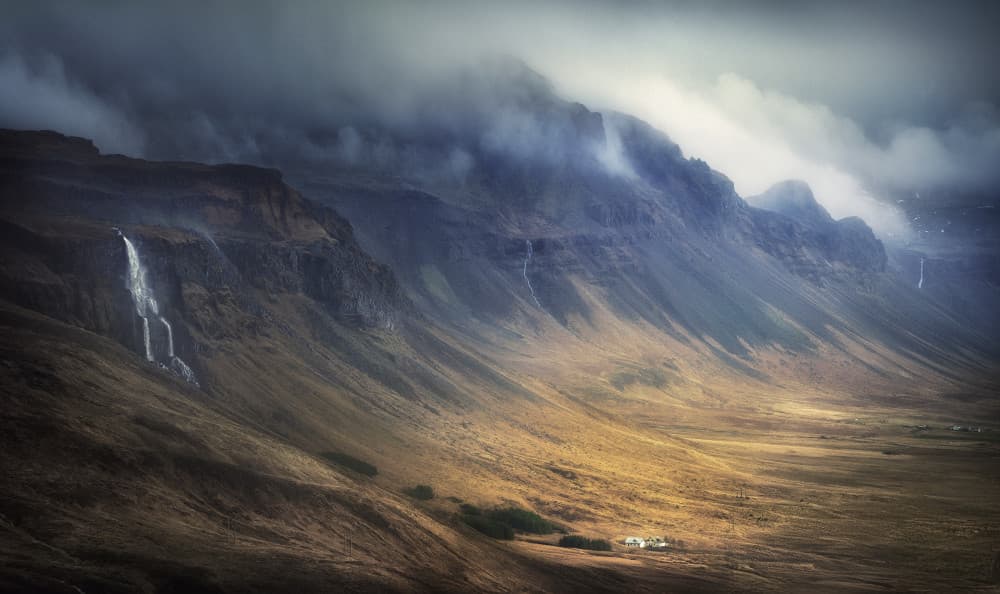Misty Mountain Valley by Fran Osuna — canvas wall art
