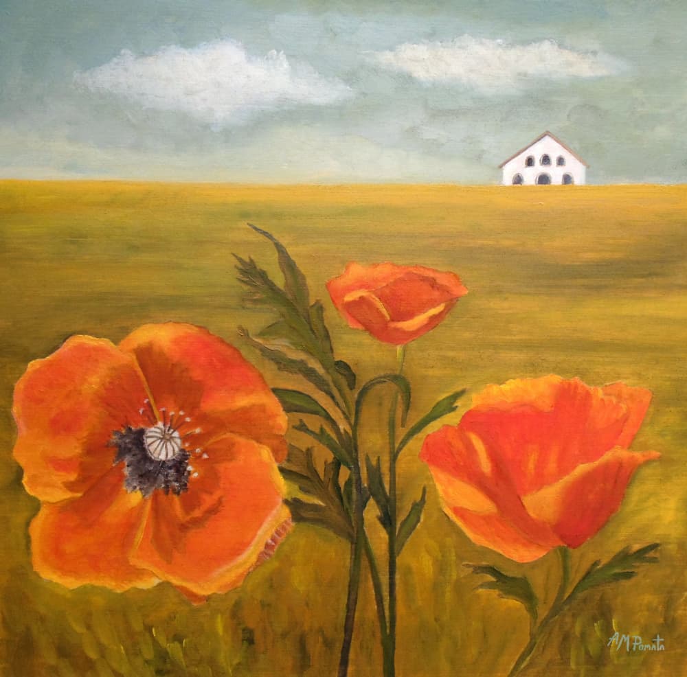 Vibrant Poppies Field by Angeles M. Pomata — canvas wall art