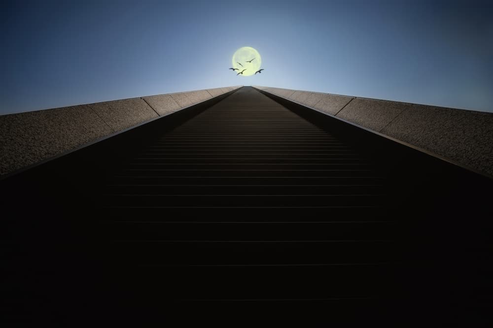 Moonlit Path Ascent by Akira TAKAUE — canvas wall art