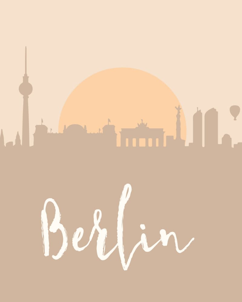 Berlin Skyline Sunrise by Emiliano Deificus — canvas wall art