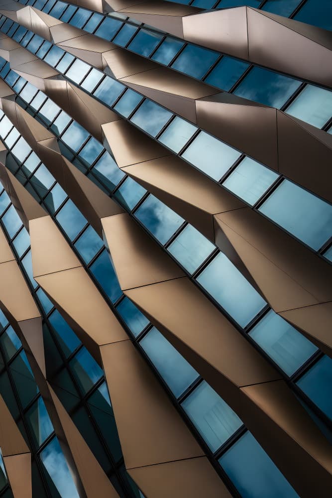 Geometric Building Facade by Marc van Oostrum — canvas wall art