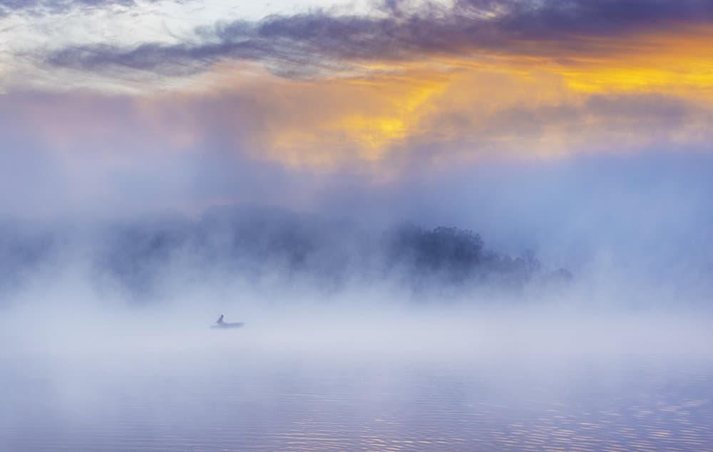 Misty Lake Sunrise by Mountain Cloud — canvas wall art