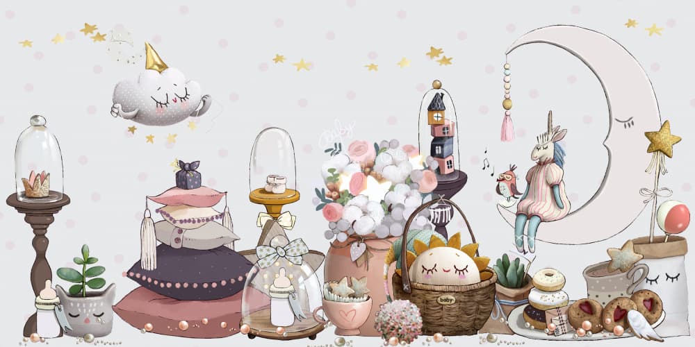 Whimsical Sleepy Nursery by Sue Skellern — canvas wall art
