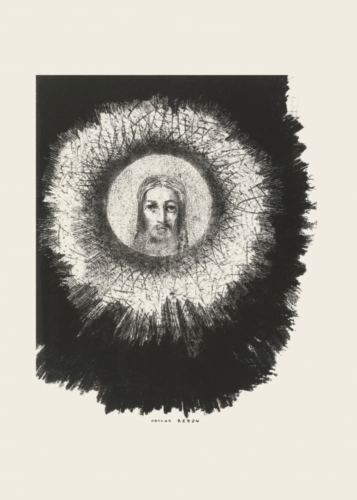 And the Face of Christ Shone In the Disk of the Sun by Odilon Redon — canvas wall art