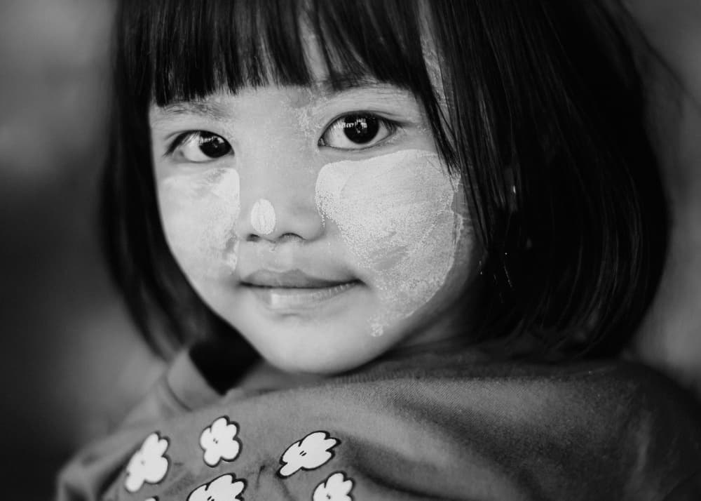 Smiling Thanaka Girl by ADIREK M — canvas wall art
