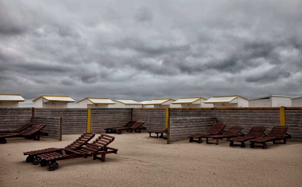 Empty Beach Loungers by Yvette Depaepe — canvas wall art