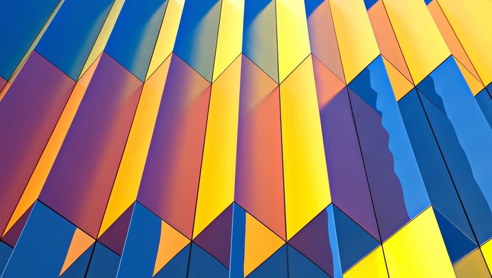 Vibrant Geometric Facade by Hans Peter Rank — canvas wall art
