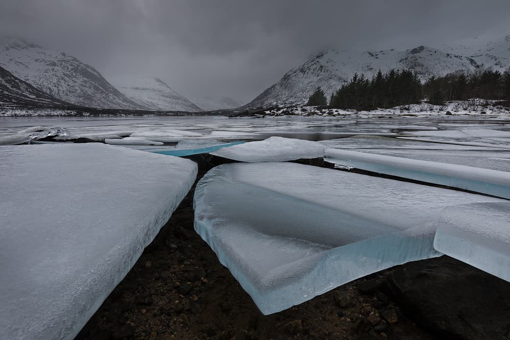 Blue Ice Mountain Lake by Amnon Eichelberg — canvas wall art