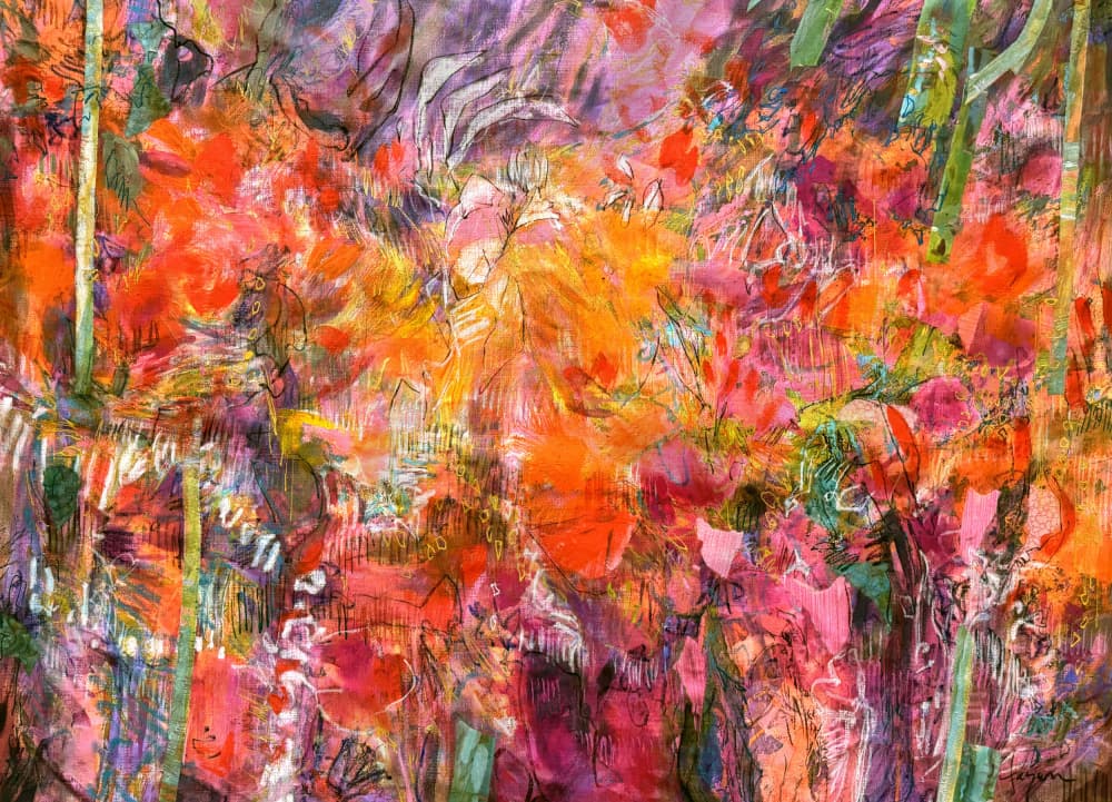 Vibrant Flora Tapestry by Dorothy Fagan — canvas wall art