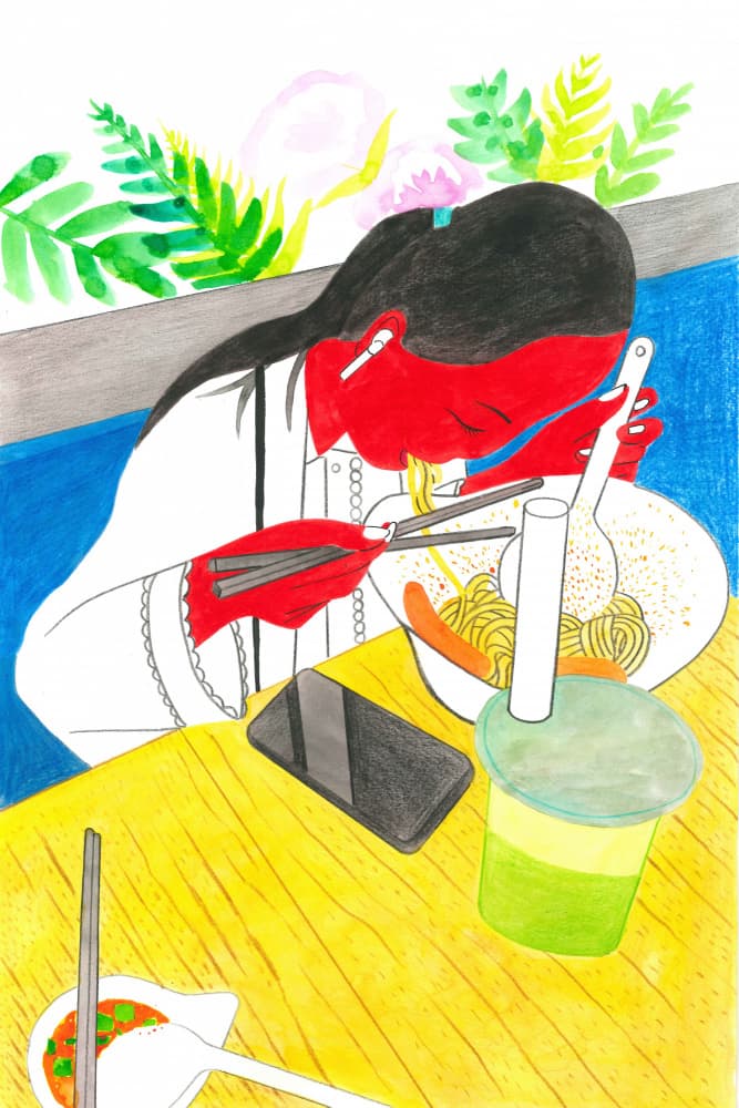 Vibrant Noodle Lunch by Zhigang Zhang — canvas wall art