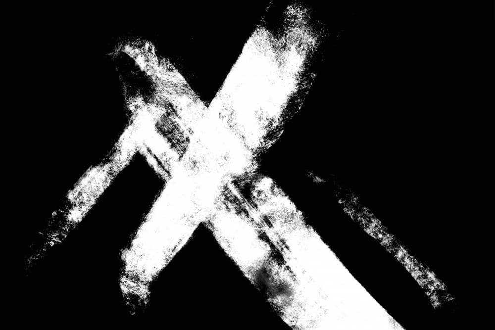 Bold White X Mark by Pictufy Studio II — canvas wall art