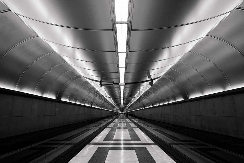 Deep Subway Perspective by Roland Weber — canvas wall art