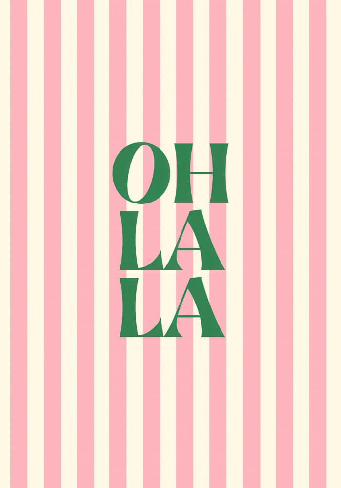 Oh La La Pink Stripes by Neetesh Kumar — canvas wall art