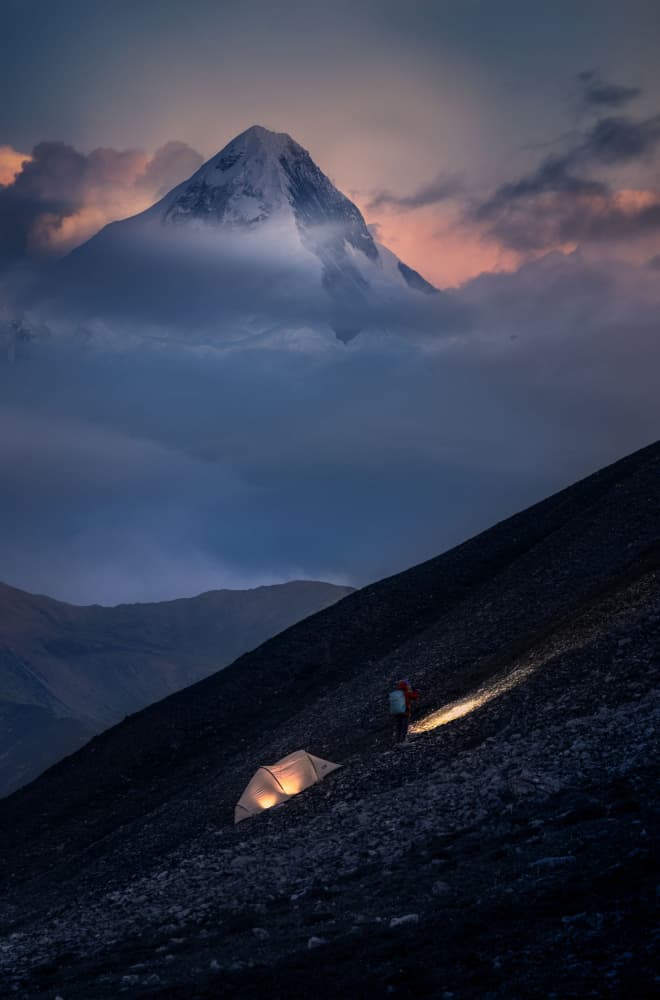 Night Mountain Adventure by YANGYING — canvas wall art