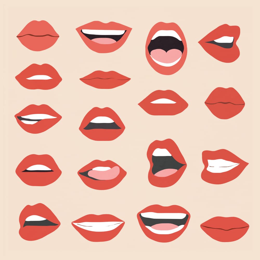 Playful Lip Expressions by Nadjaa — canvas wall art
