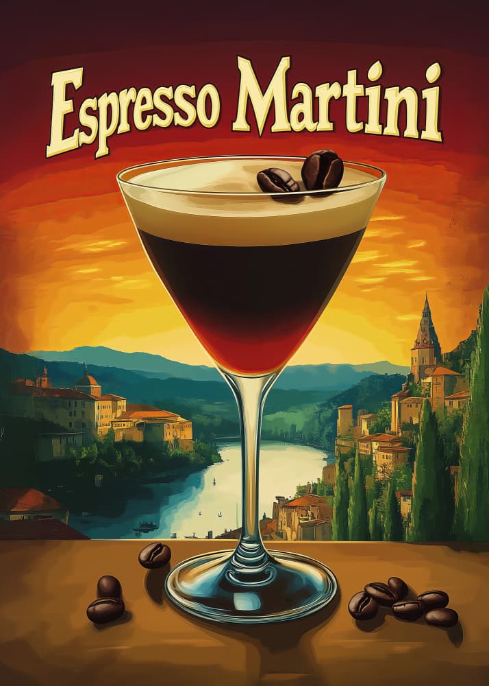 Espresso Martini Italian Sunset by Andreas Magnusson — canvas wall art