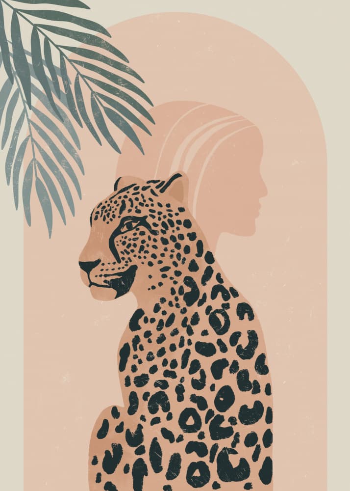 Leopard Woman Silhouette by Katarzyna Gąsiorowska — canvas wall art