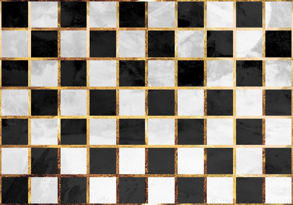 Gold Marble Checkerboard by Sarah Manovski — canvas wall art