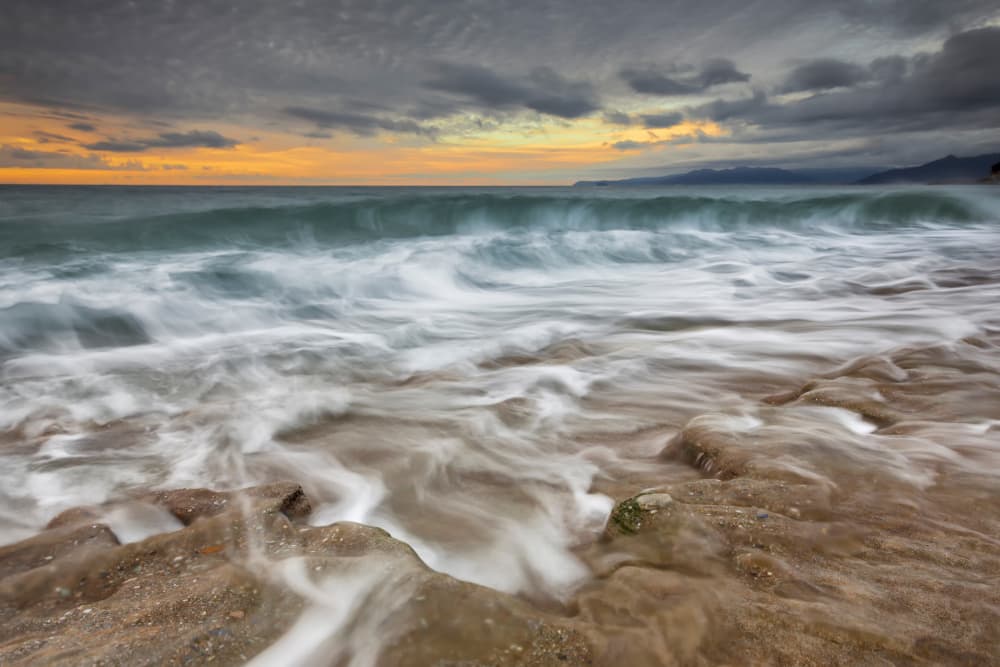 Soft Waves Golden Hour by Paolo Bolla — canvas wall art