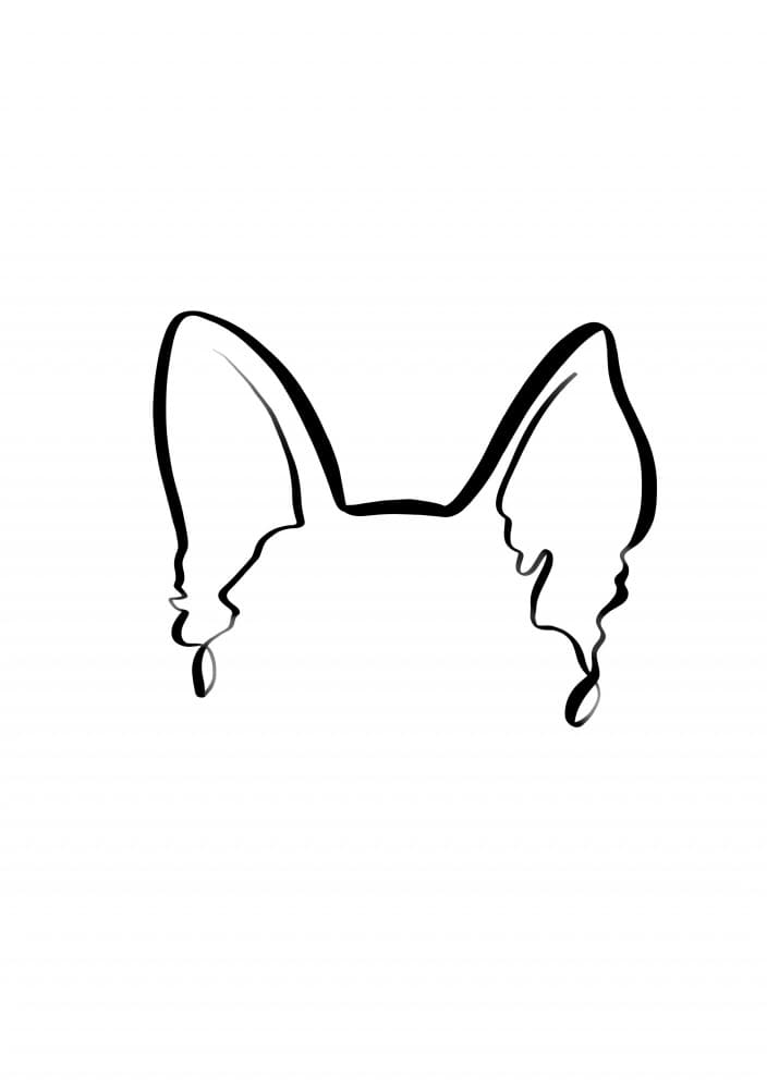 Minimalist Dog Cat Ears by Hanna Lee Tidd — canvas wall art