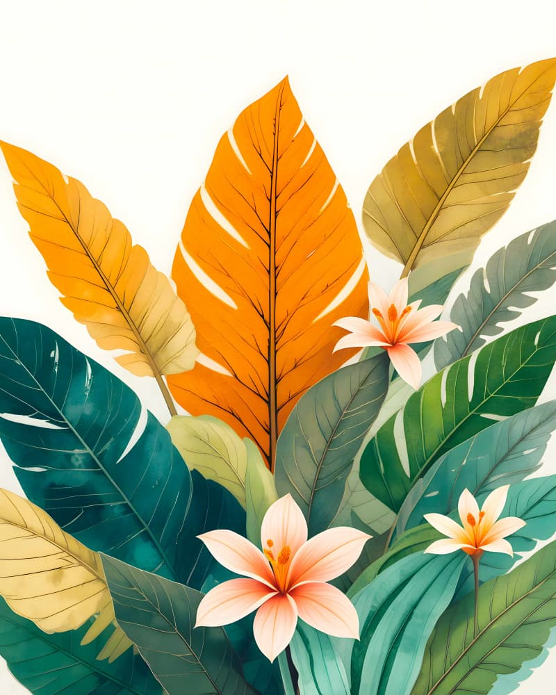 Vibrant Botanical Leaves
