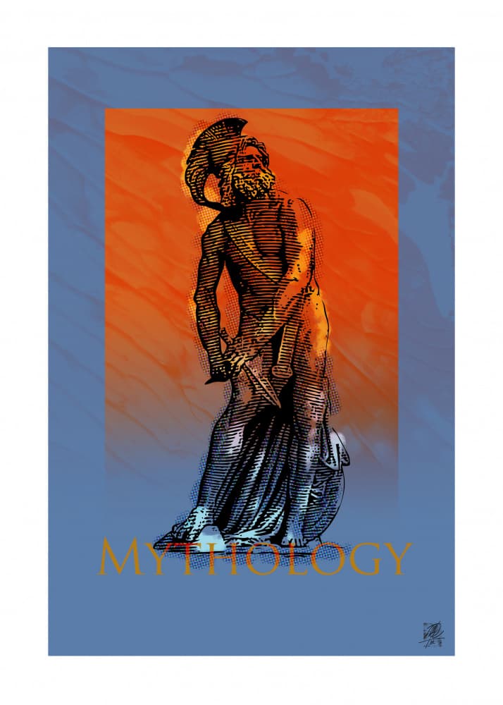 Mythological Warrior Hero by Osvaldo Russo — canvas wall art