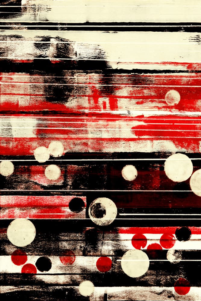 Bold Abstract Red Circles by Petr Strnad — canvas wall art
