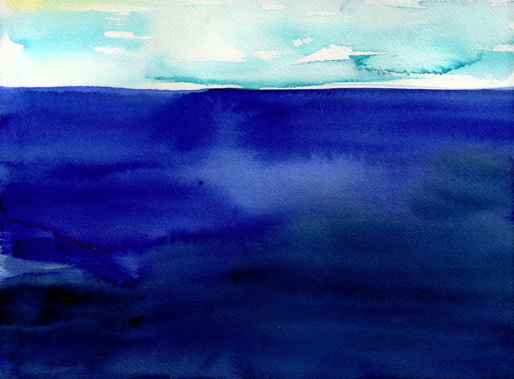 Deep Blue Sea Horizon by Christine Lindstrom — canvas wall art