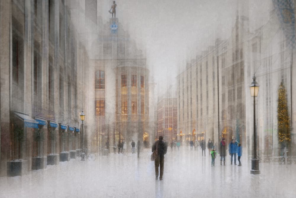 Ethereal Winter City by Roswitha Schleicher-Schwarz — canvas wall art