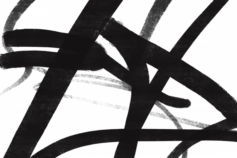 Bold Black Brushstrokes by uplusmestudio — canvas wall art