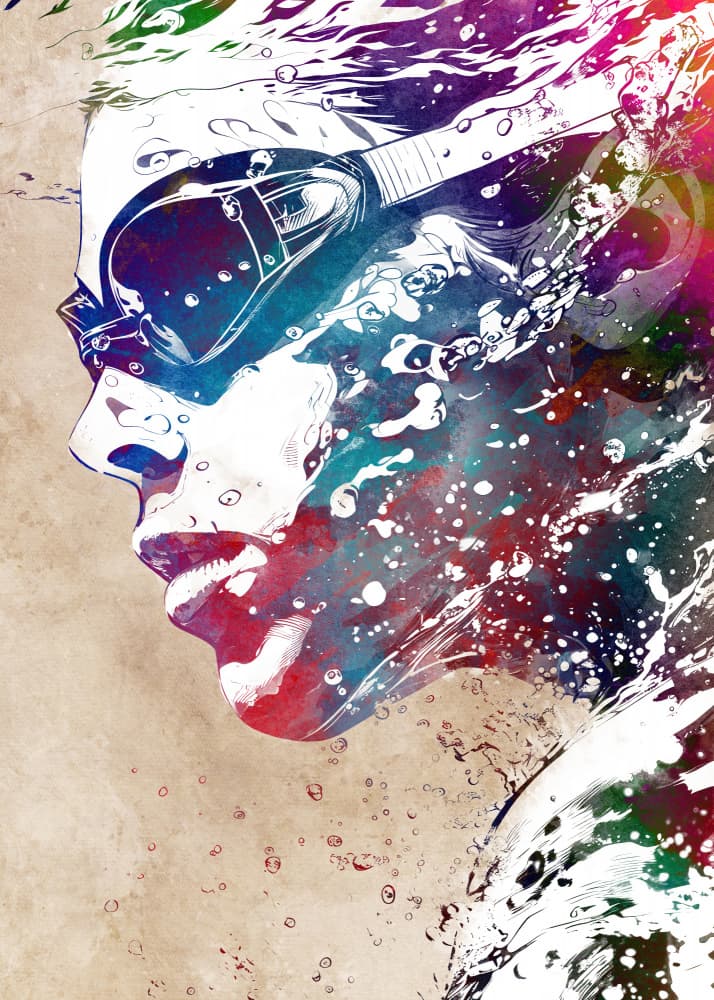 Vibrant Goggles Profile by Justyna Jaszke — canvas wall art
