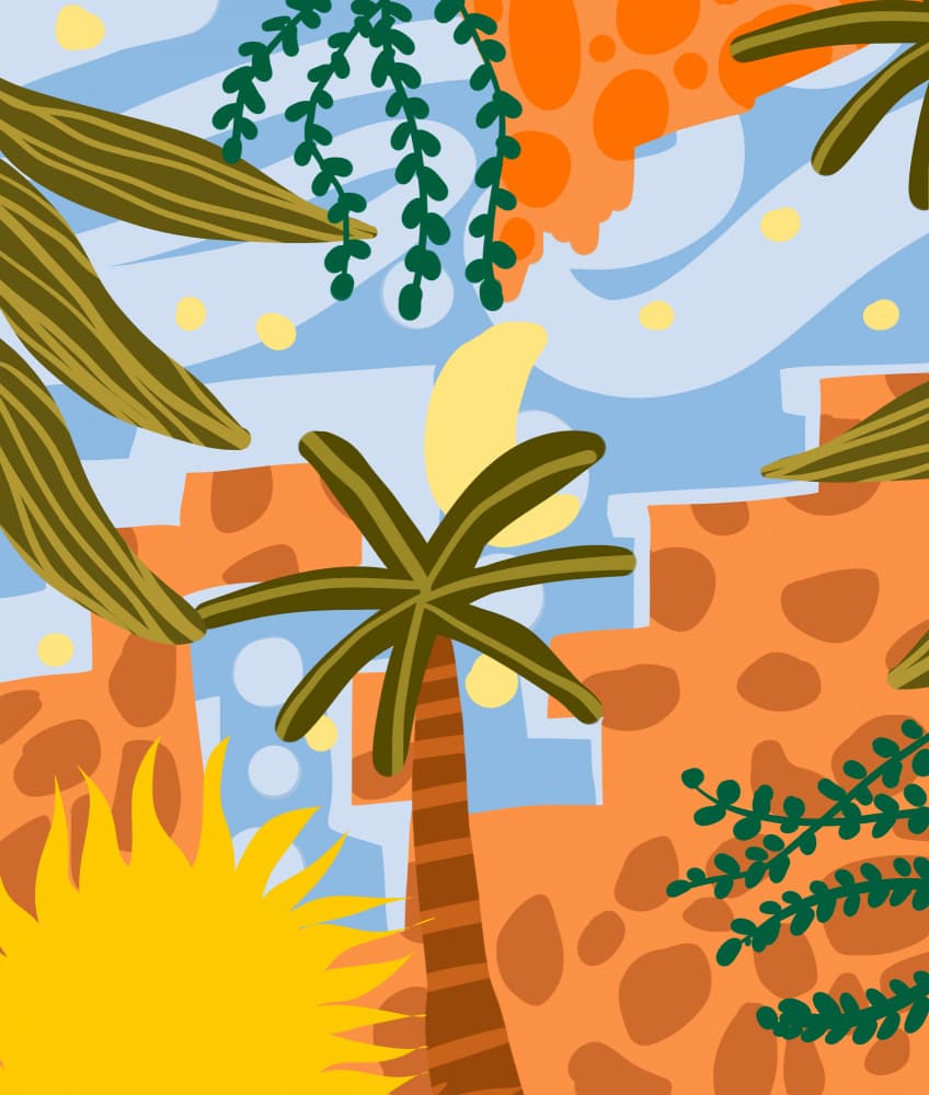 Tropical Desert Oasis by Uma Gokhale — canvas wall art