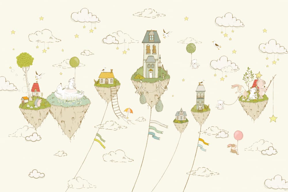 Whimsical Floating Islands by Sue Skellern — canvas wall art