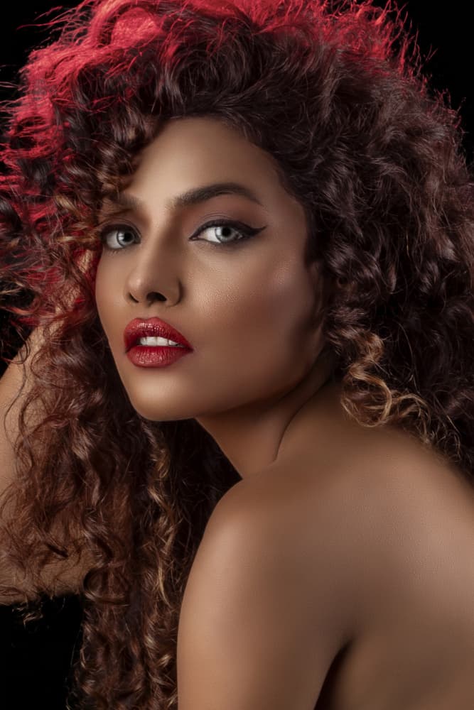Glamorous Curly Haired Beauty by JOYRAJ SAMANTA — canvas wall art