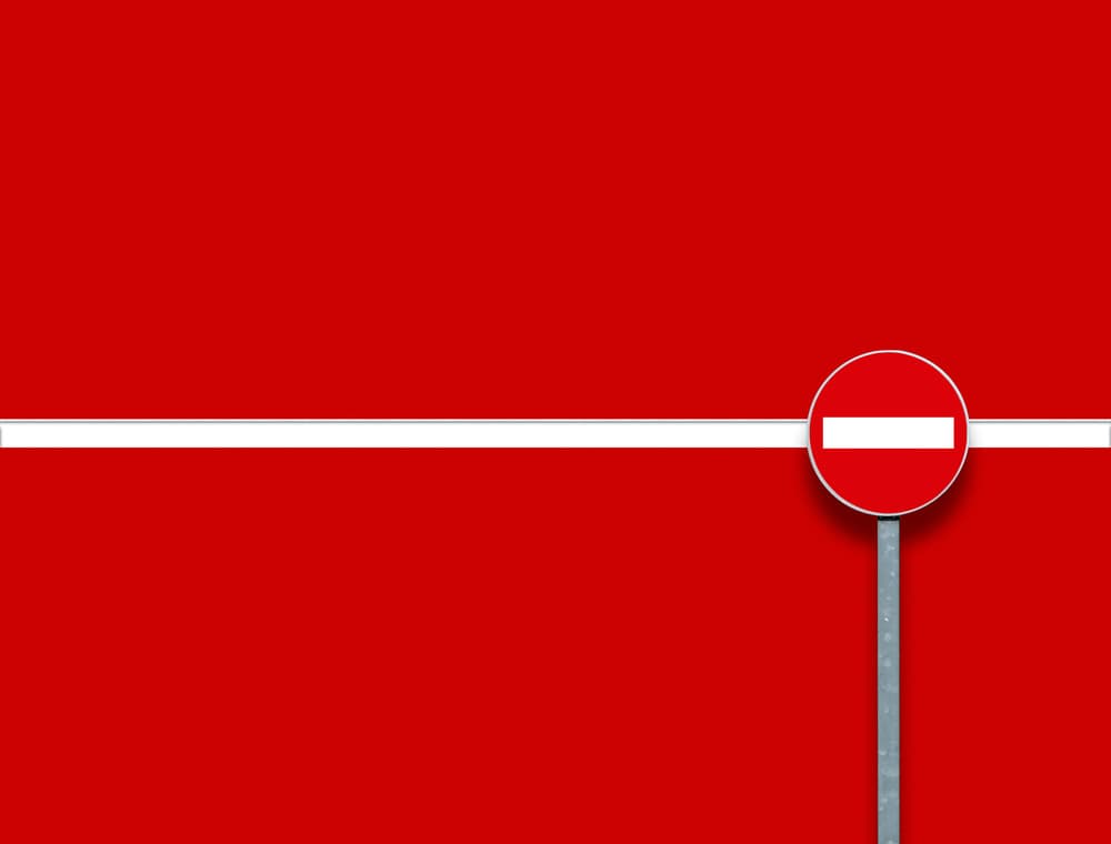 No Entry Red Line by Alfonso Novillo — canvas wall art