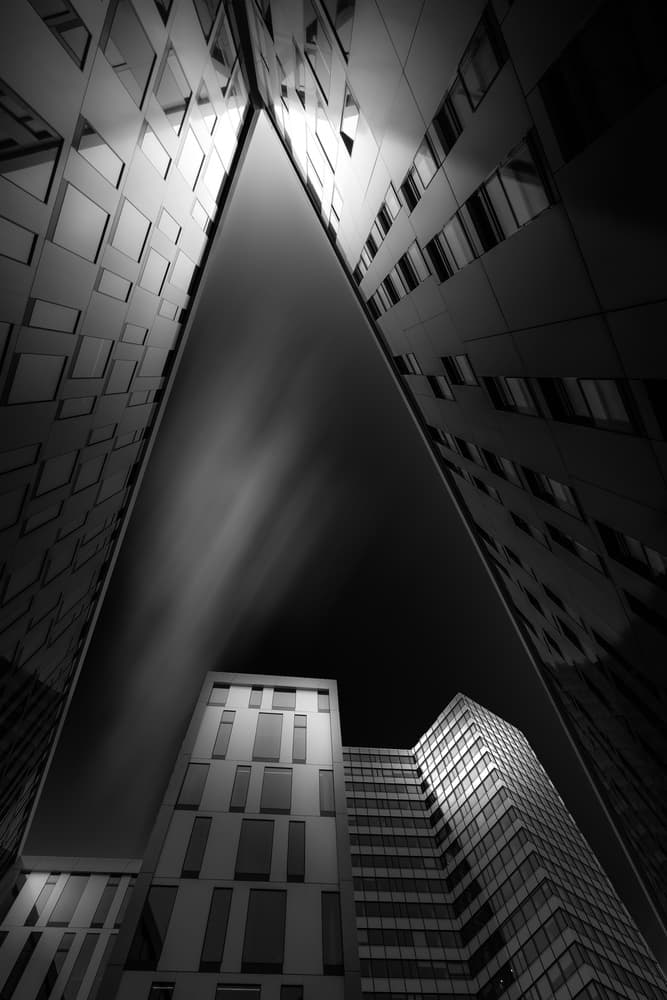 Urban Night Architecture by Matthias Hefner — canvas wall art