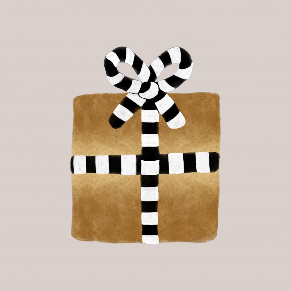 Striped Gift Box by Orara Studio — canvas wall art