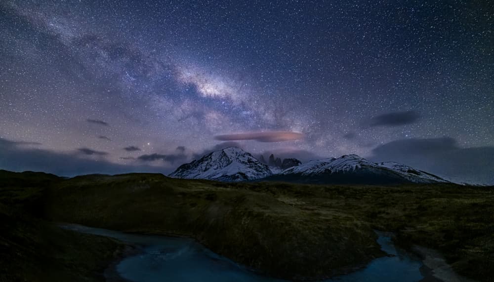 Milky Way Mountain River by Yanny Liu — canvas wall art
