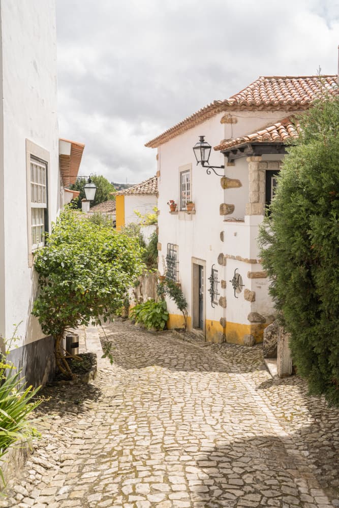 Charming Cobbled Village Street by Henrike Schenk — canvas wall art