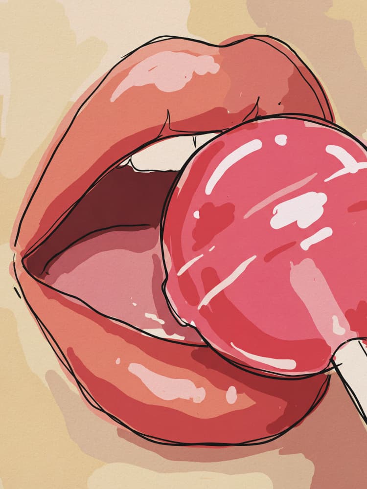 Sweet Lollipop Lips by Andreas Magnusson — canvas wall art