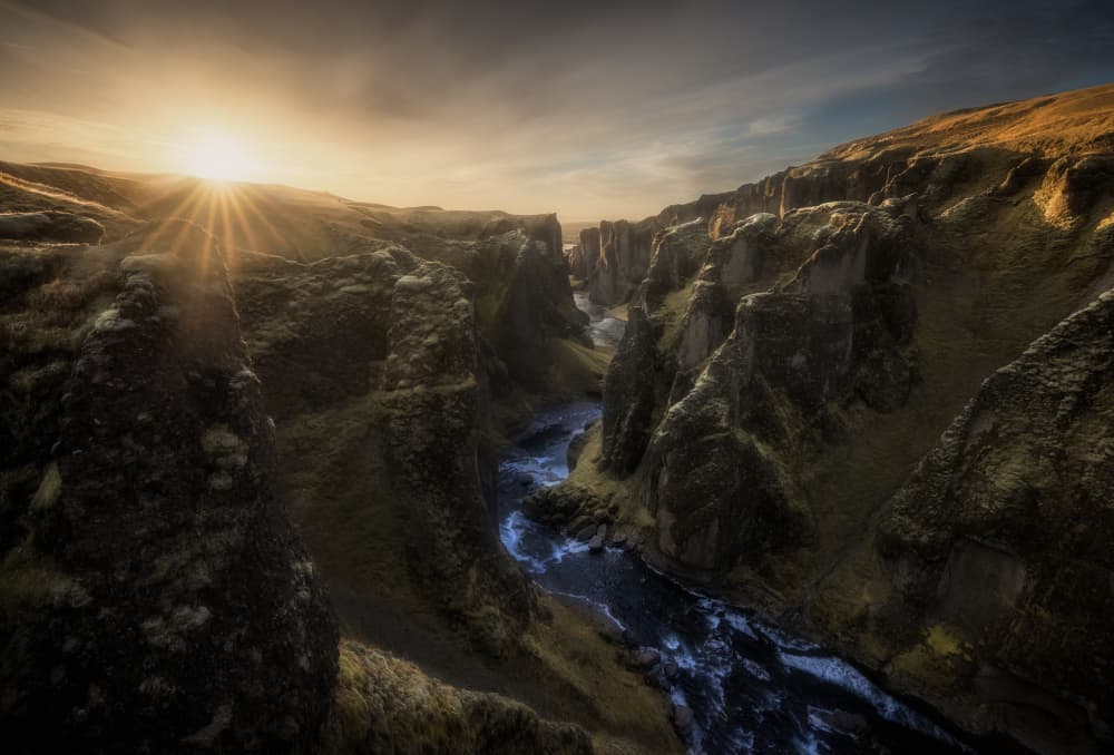 Golden Canyon River by Carlos Gonzalez — canvas wall art