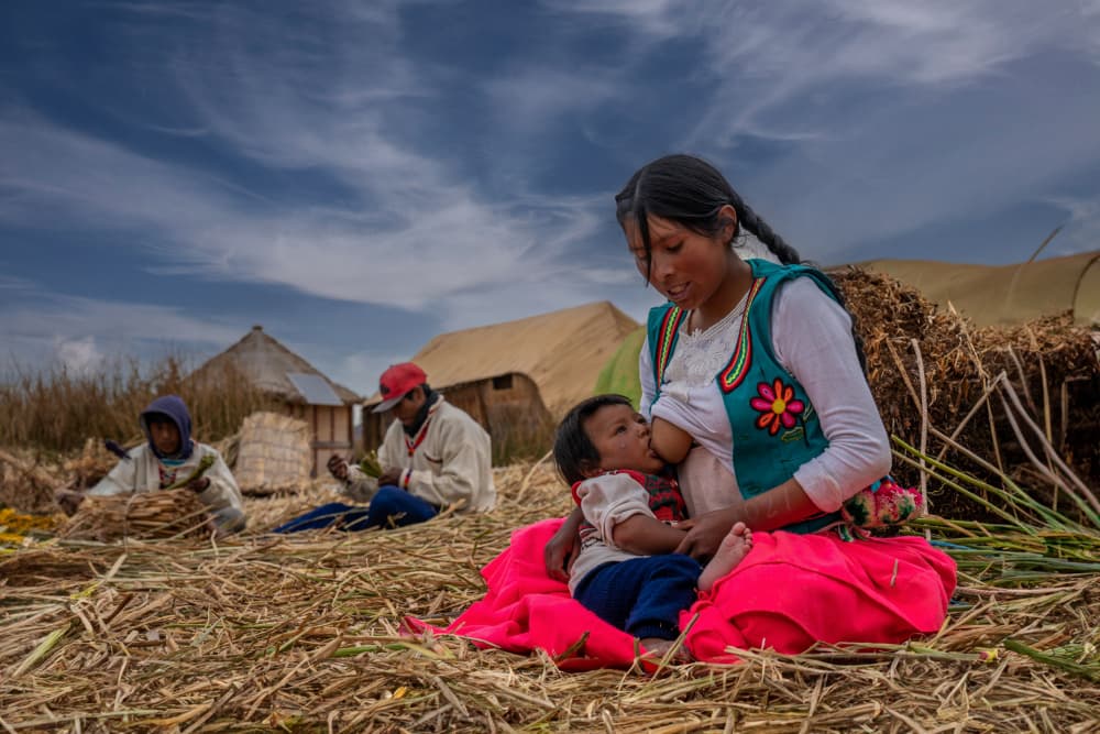 Indigenous Mother and Baby by Corinne Spector — canvas wall art