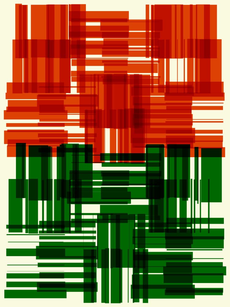 Bold Orange Green Geometry by Petr Strnad — canvas wall art