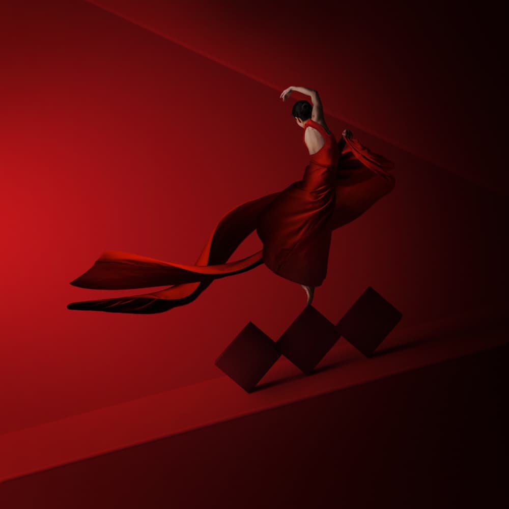 Dynamic Red Dance by hardibudi — canvas wall art