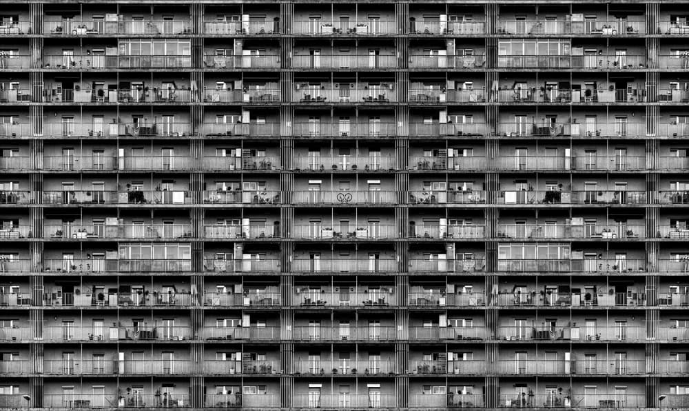 Brutalist Apartment Facade by Jois Domont ( J.L.G.) — canvas wall art