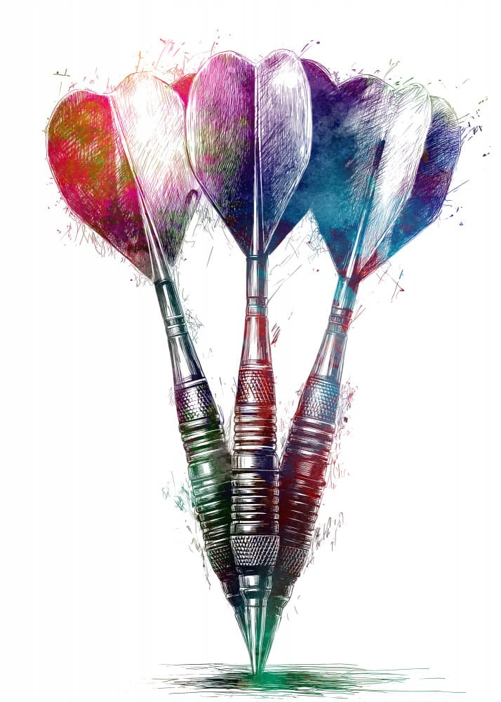 Vibrant Dart Game by Justyna Jaszke — canvas wall art