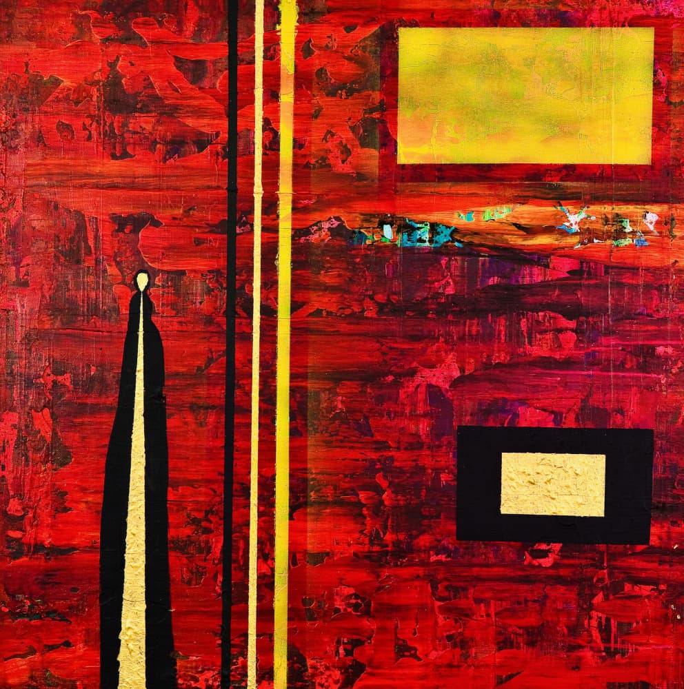 Abstract Figure Red Gold by Fredrik Olsen — canvas wall art