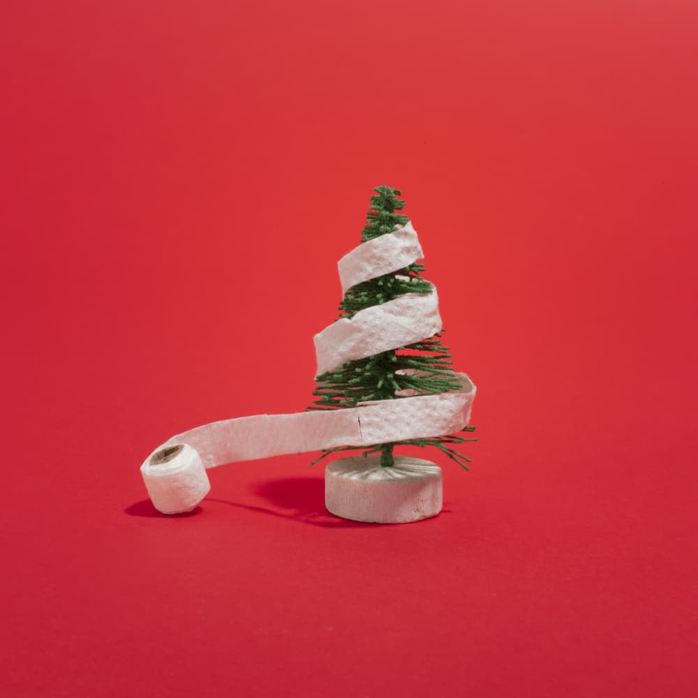 Toilet Paper Christmas Tree by Julia Ramiro — canvas wall art