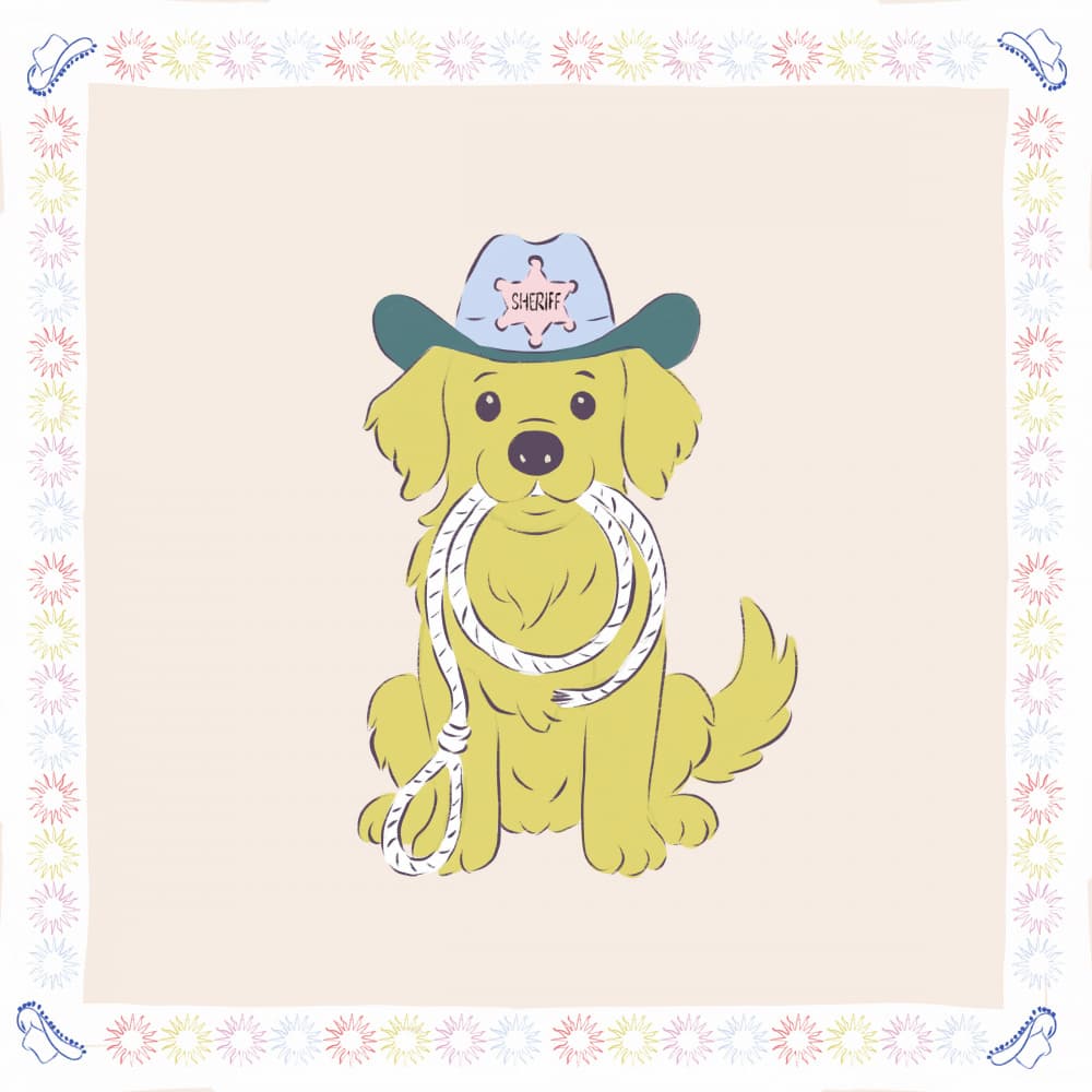Cute Cowboy Dog by Radhika Modi — canvas wall art