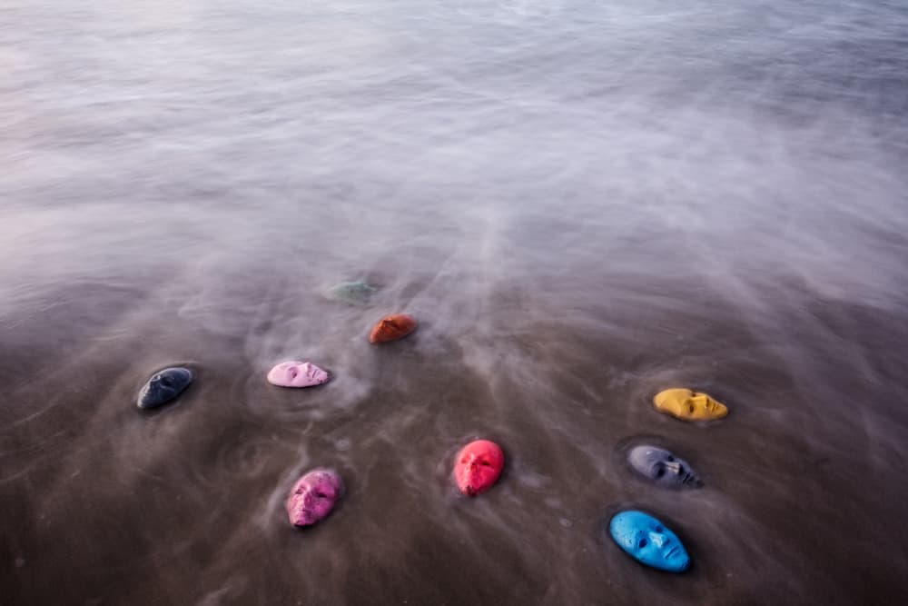 Colorful Masks In Water by S. Amer — canvas wall art